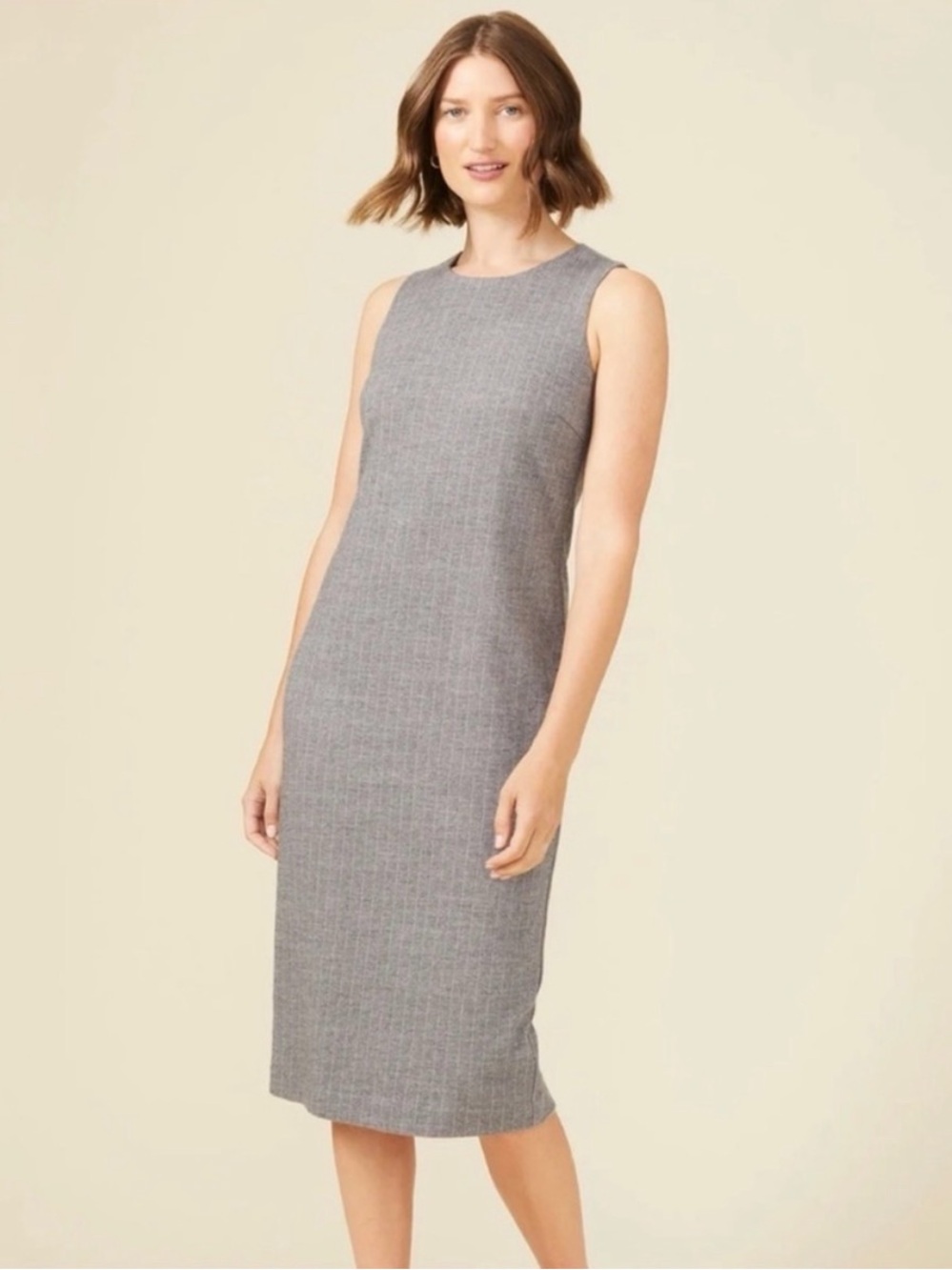 J. McLaughlin Murphy Wool Blend Pinstripe Sheath Dress